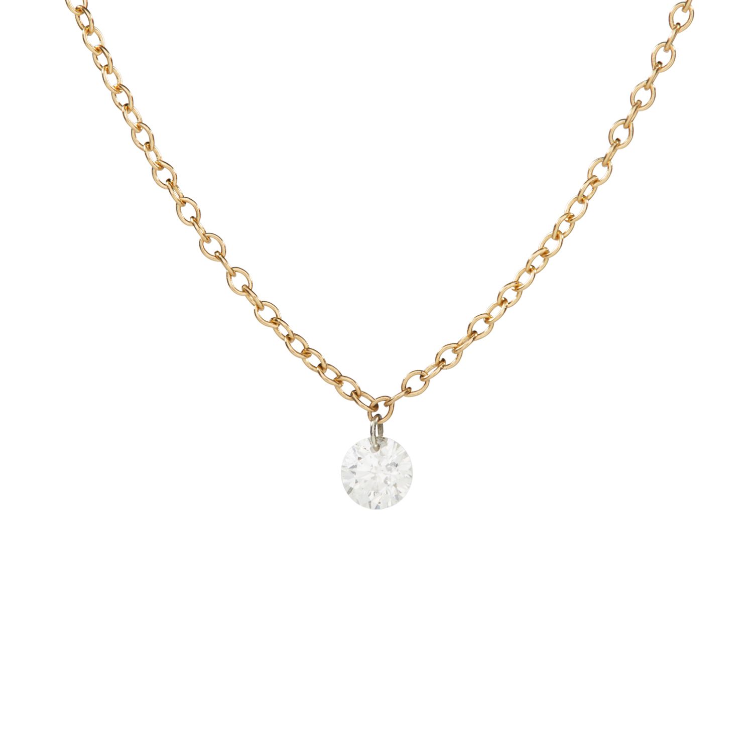 Diamond Pinprick Necklace, Yellow Gold For Newest Small Diamond Necklaces (View 10 of 25)