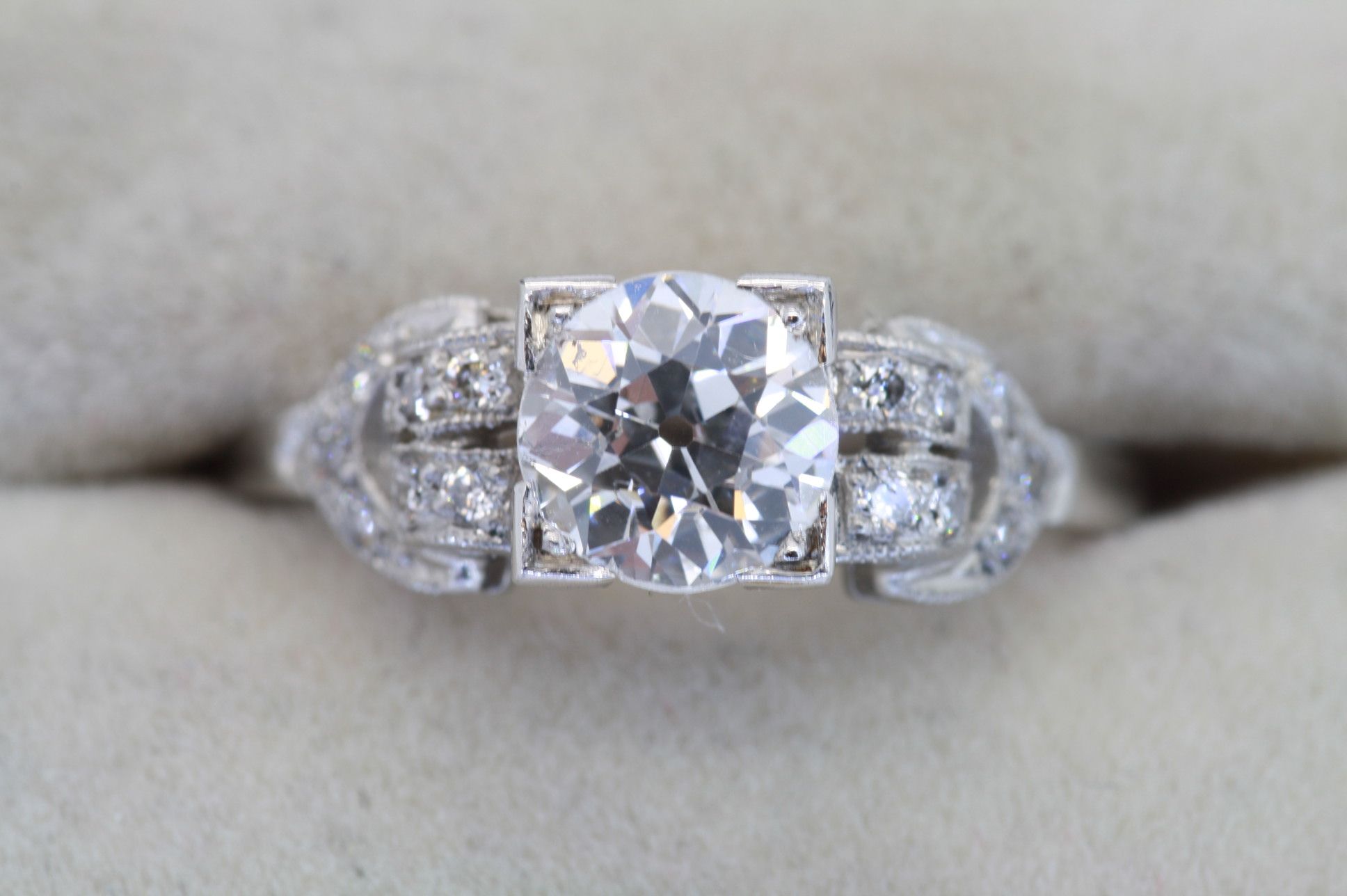 Edwardian Diamond Engagement Ring Pertaining To Round Brilliant Diamond Engagement Rings (Photo 25 of 25)