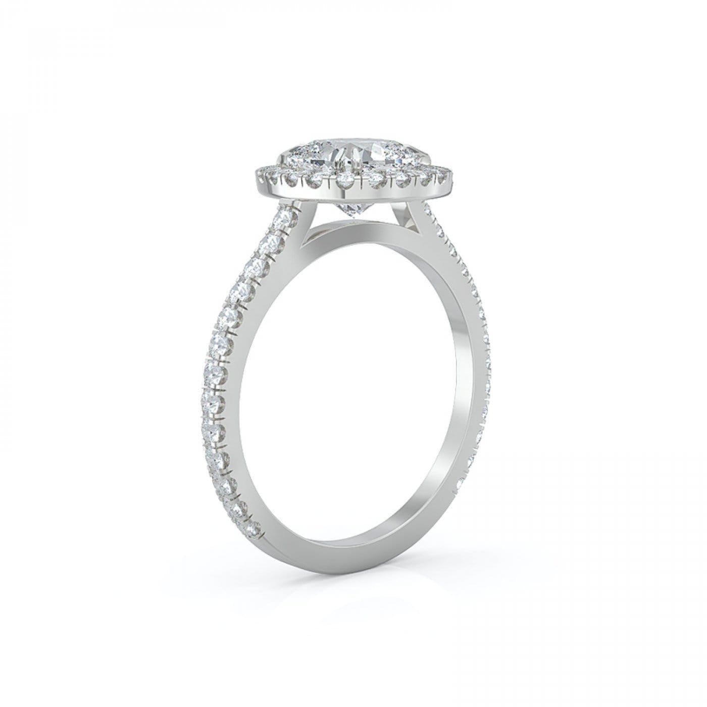 Engagement Diamond Halo Ring Micro Pave Setting  (View 13 of 25)
