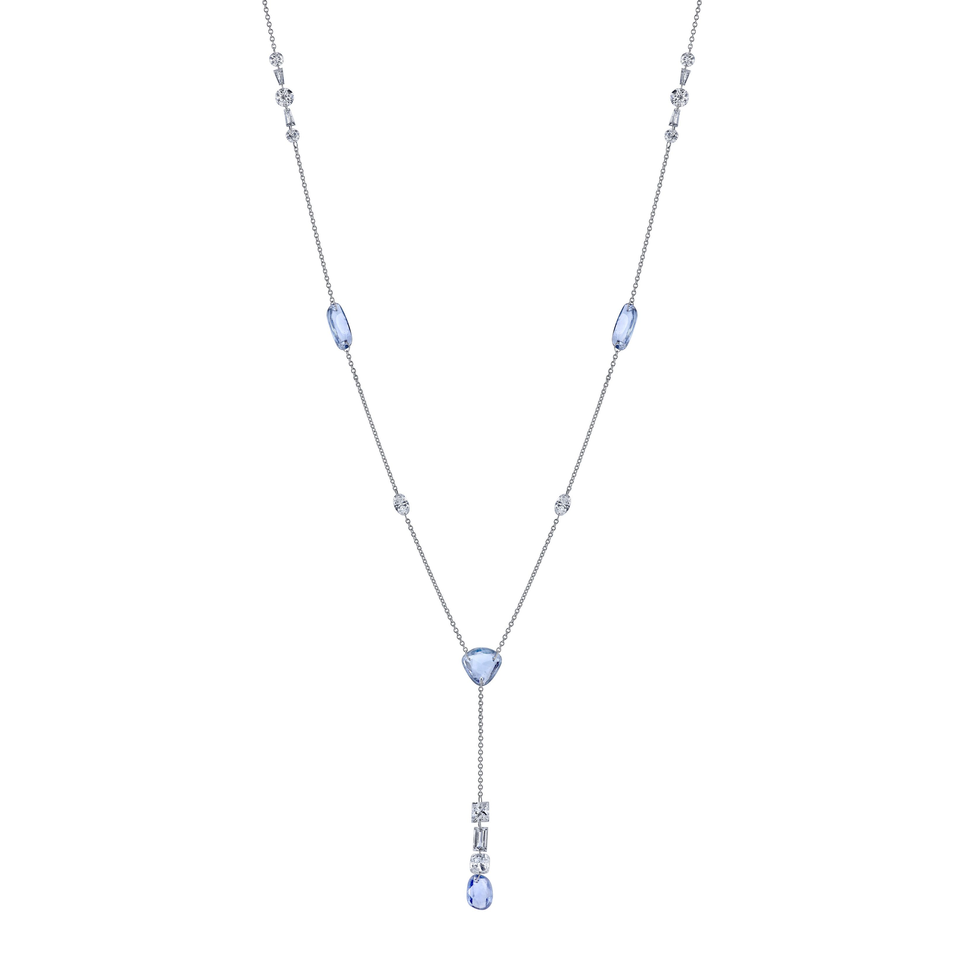 Estella Sapphire And Diamond Lariat Pertaining To 2019 Lariat Diamond Necklaces (View 22 of 25)