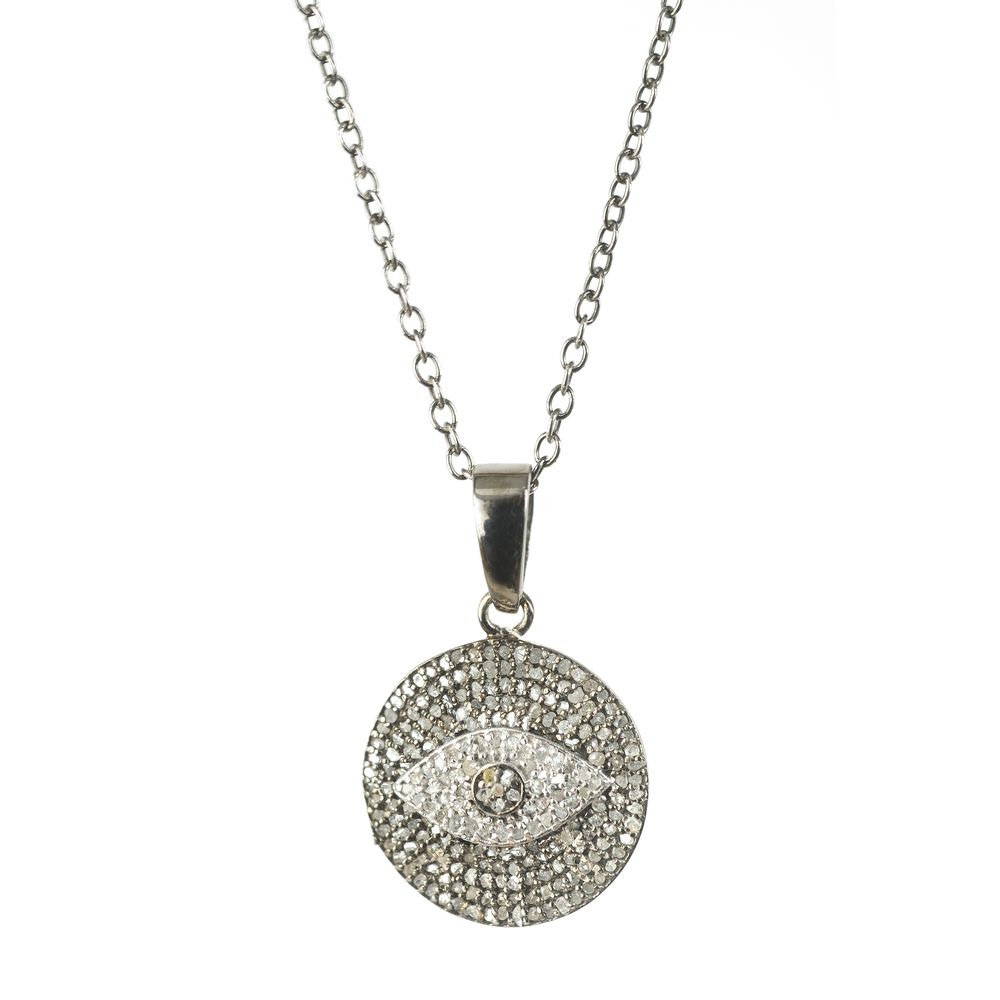 Eye Medium Pave Diamond Pendant Necklace Intended For 2019 Medium Diamond Necklaces (View 8 of 25)