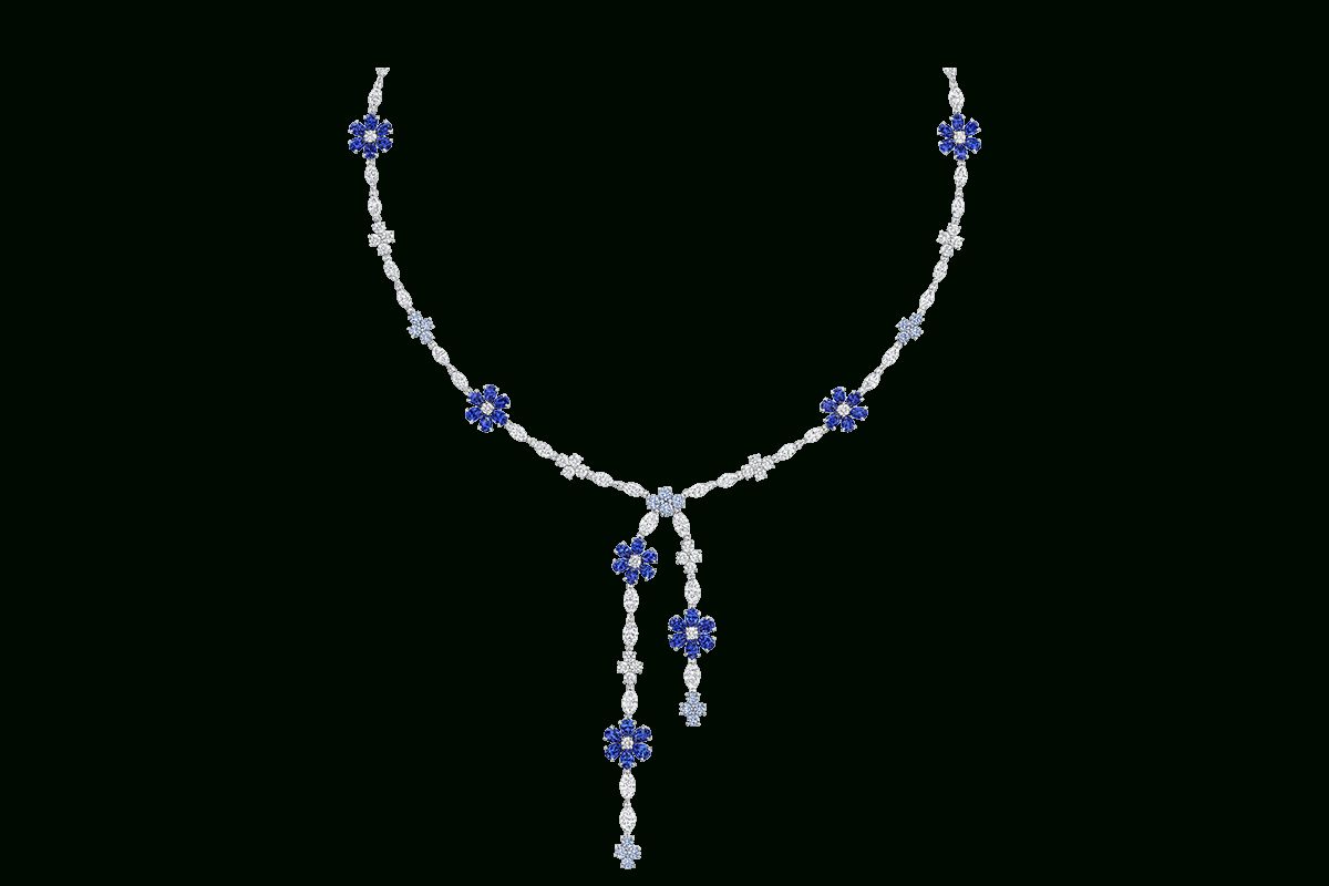 Forget Me Not Lariat Sapphire And Diamond Necklace | Harry Throughout Best And Newest Lariat Pink Sapphire And Diamond Necklaces (View 10 of 25)