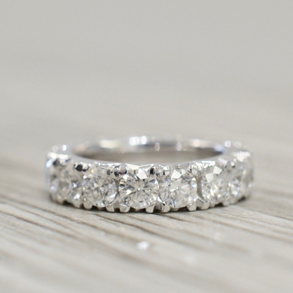 French Pavé Eternity Band  (View 14 of 25)