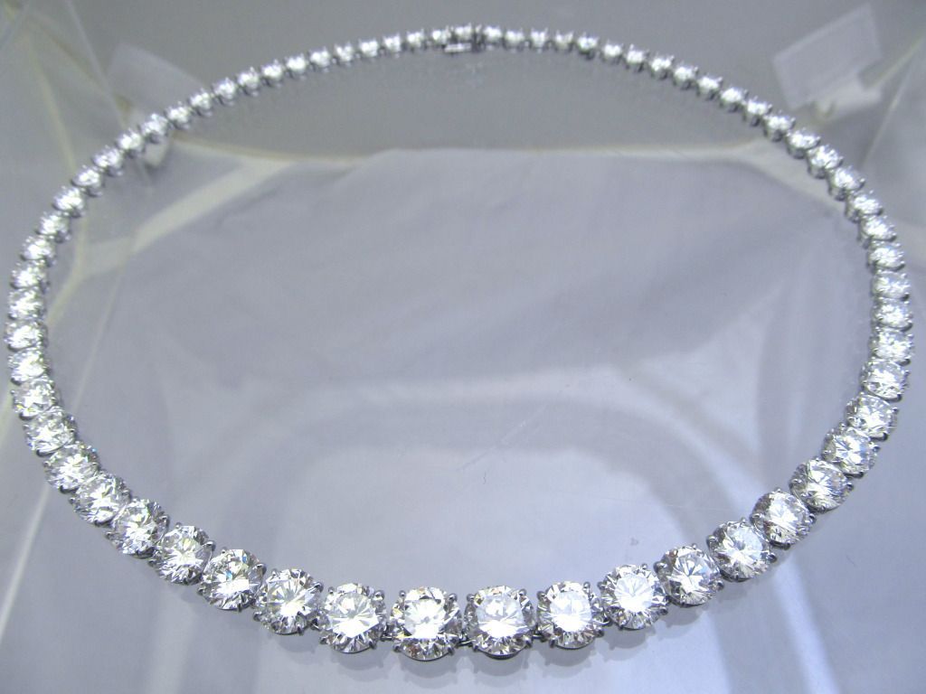 Harry Winston Diamond Riviere Necklace Stunning! Timeless Intended For Most Current Round Brilliant Diamond Straightline Necklaces (View 10 of 25)