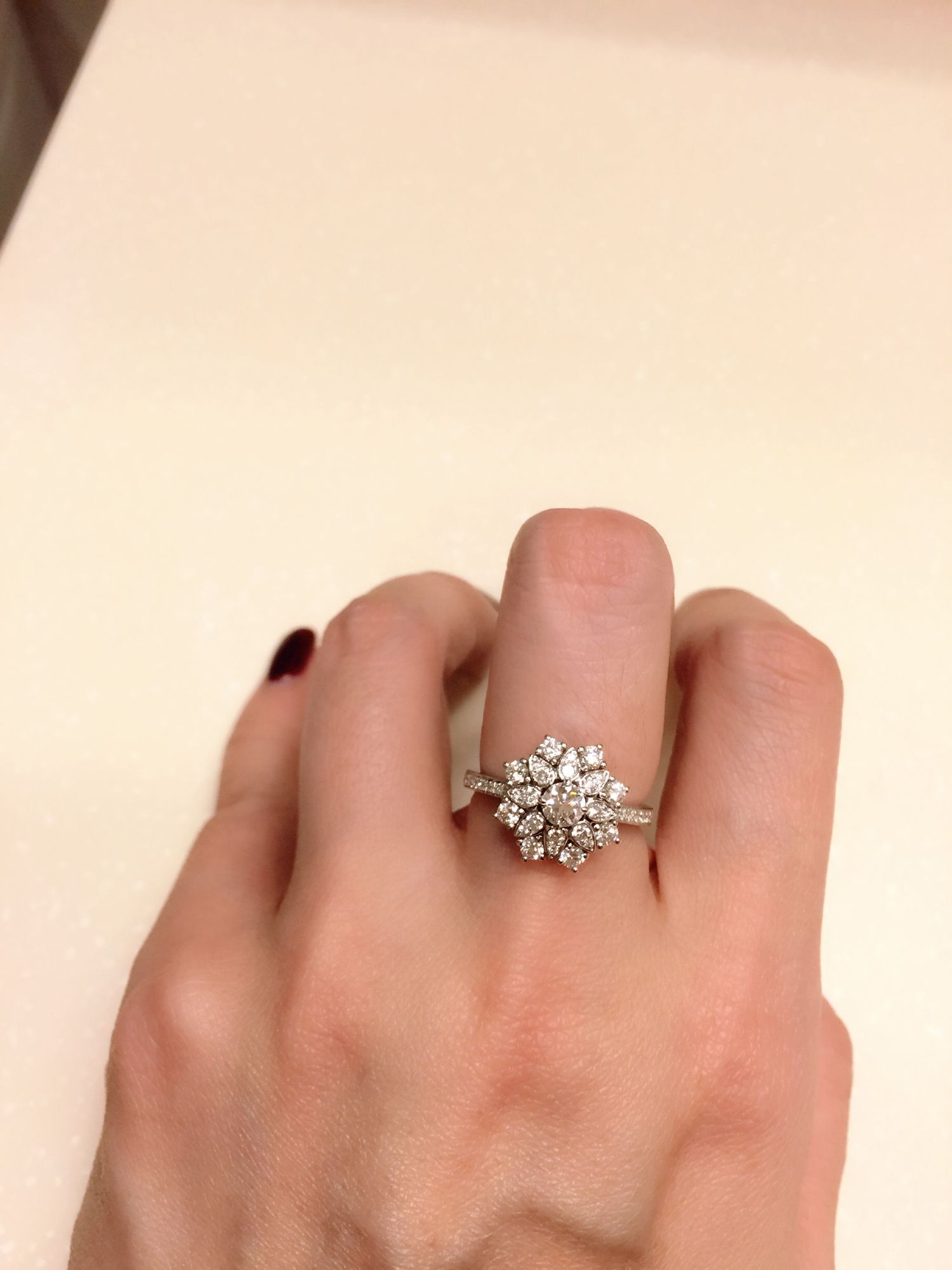 Harry Winston Flower Diamond Ring | Wedding Ring | Rings Intended For Winston Blossom Diamond Engagement Rings (View 8 of 25)