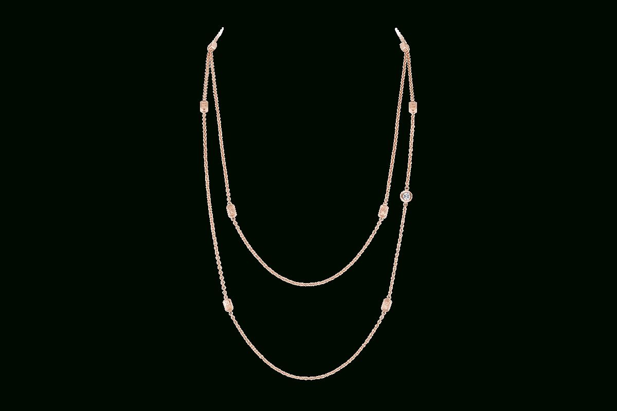 Hw Logo Rose Gold Diamond Sautoir | Harry Winston Intended For Most Recent Rose Gold Diamond Sautoir Necklaces (View 3 of 25)
