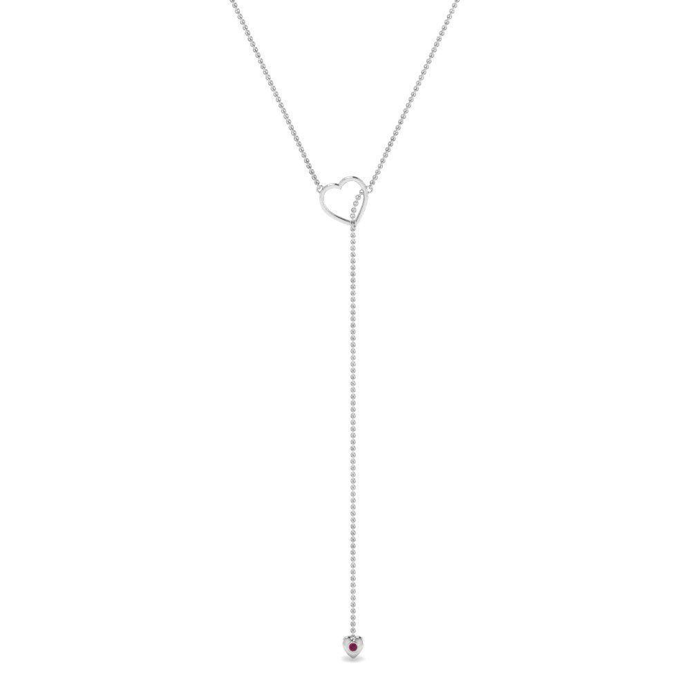 Lariat Heart Drop Necklace Inside Most Recently Released Lariat Pink Sapphire And Diamond Necklaces (View 3 of 25)