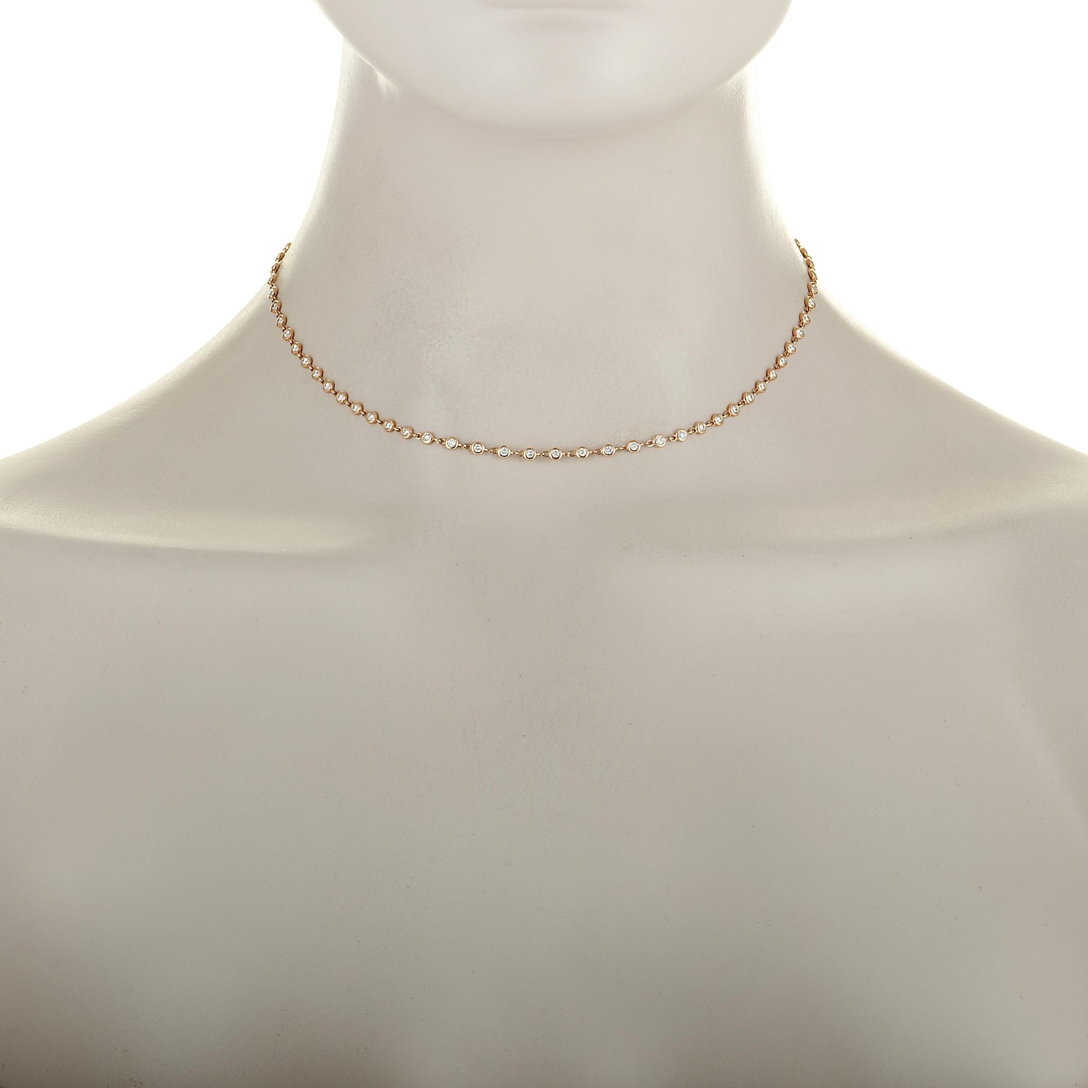 Lb Exclusive 18 Karat Rose Gold And Round Diamonds Sautoir Necklace With Regard To 2020 Rose Gold Diamond Sautoir Necklaces (View 23 of 25)