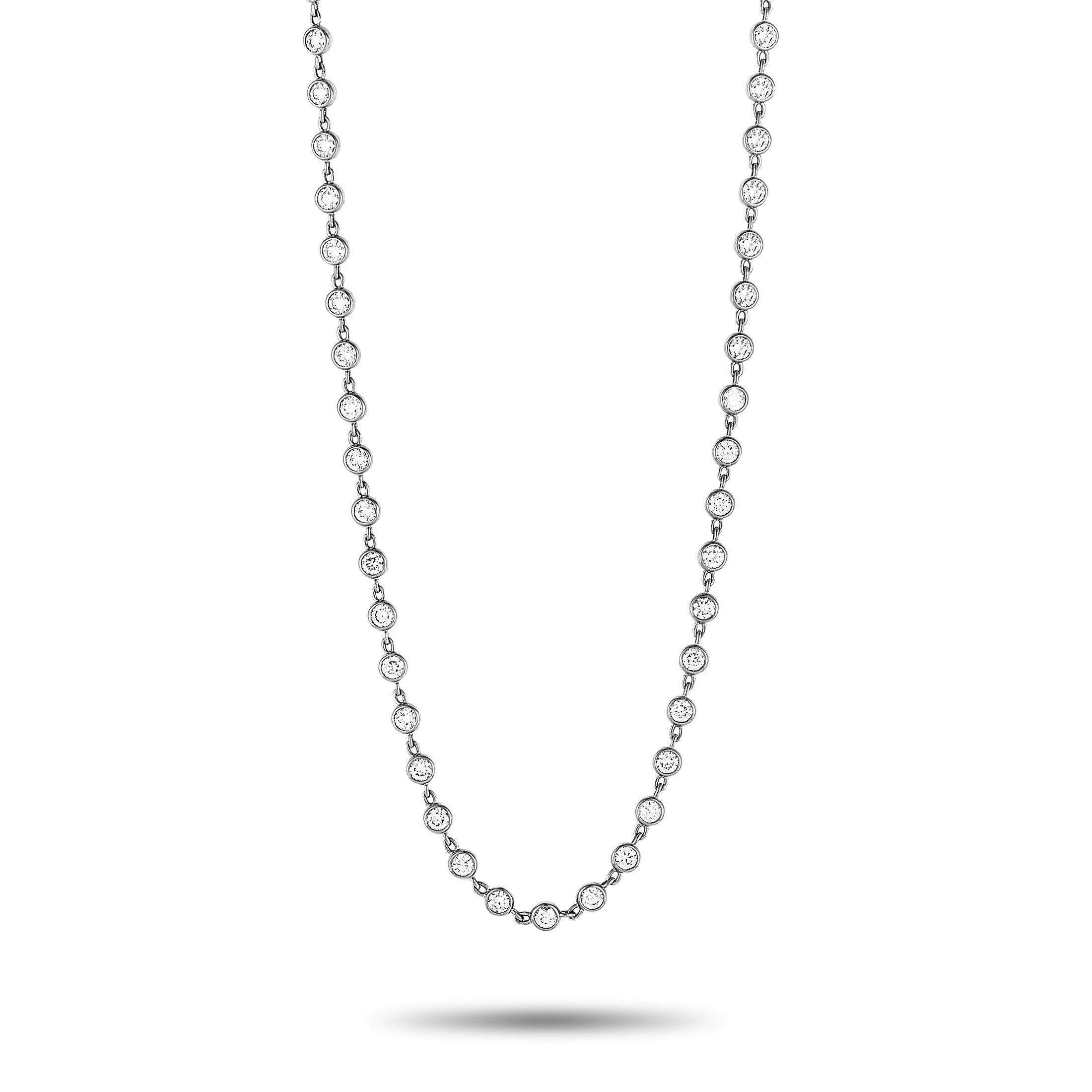 Lb Exclusive 18k White Gold Diamond Sautoir Necklace Throughout Most Recent Rose Gold Diamond Sautoir Necklaces (View 1 of 25)