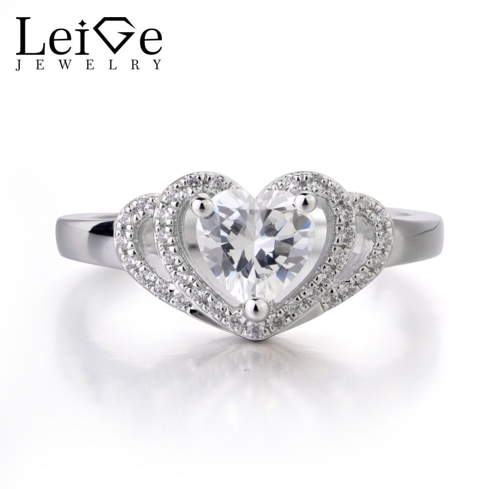 Leige Jewelry Pretty Zircon Ring Popular Style Wedding Bands Engagement  Ring Heart Shape Prong Setting Promise Ring Gift For Her Regarding Most Popular Prong Set Heart Shaped Diamond Wedding Bands (View 8 of 25)