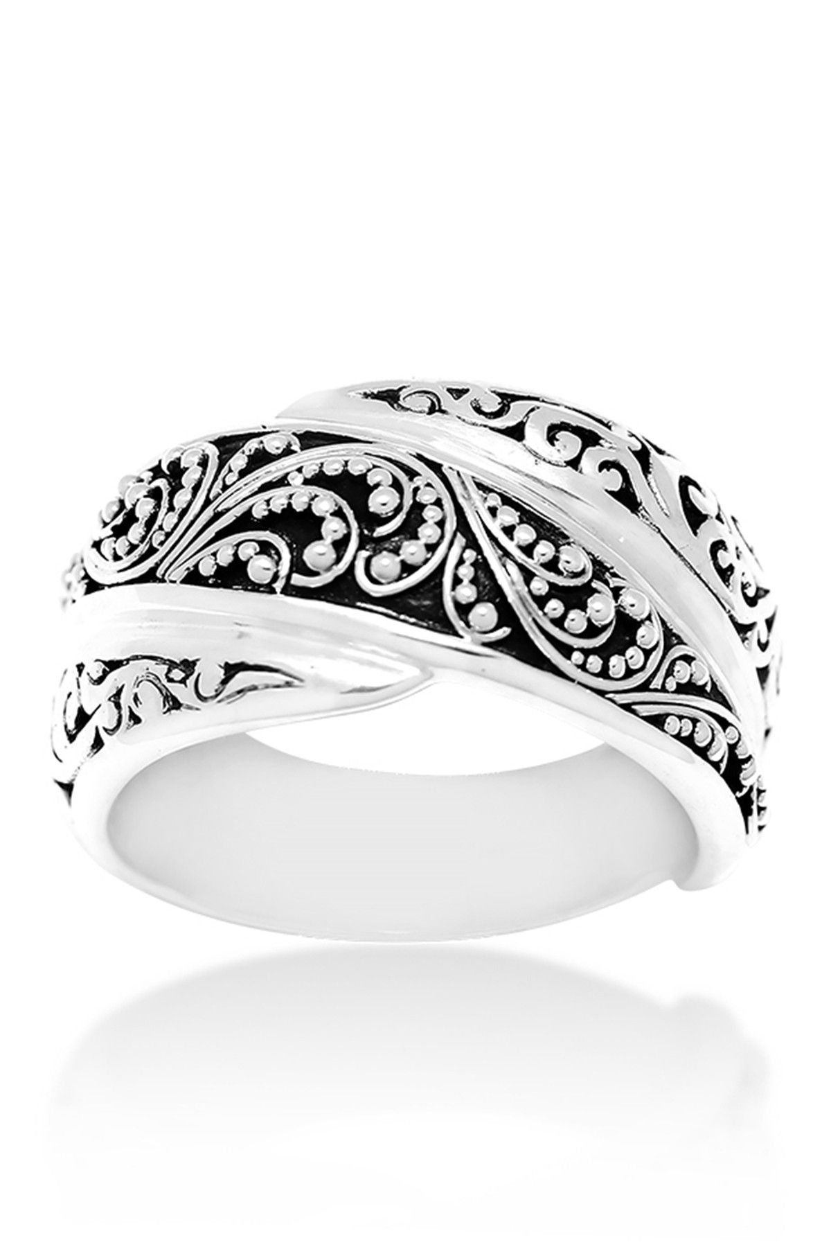 Lois Hill | Sterling Silver Signature Scroll Design Tapered Crossover Band  Ring – Size 7 | Nordstrom Rack Regarding Recent Signature Bands Ring (View 20 of 25)