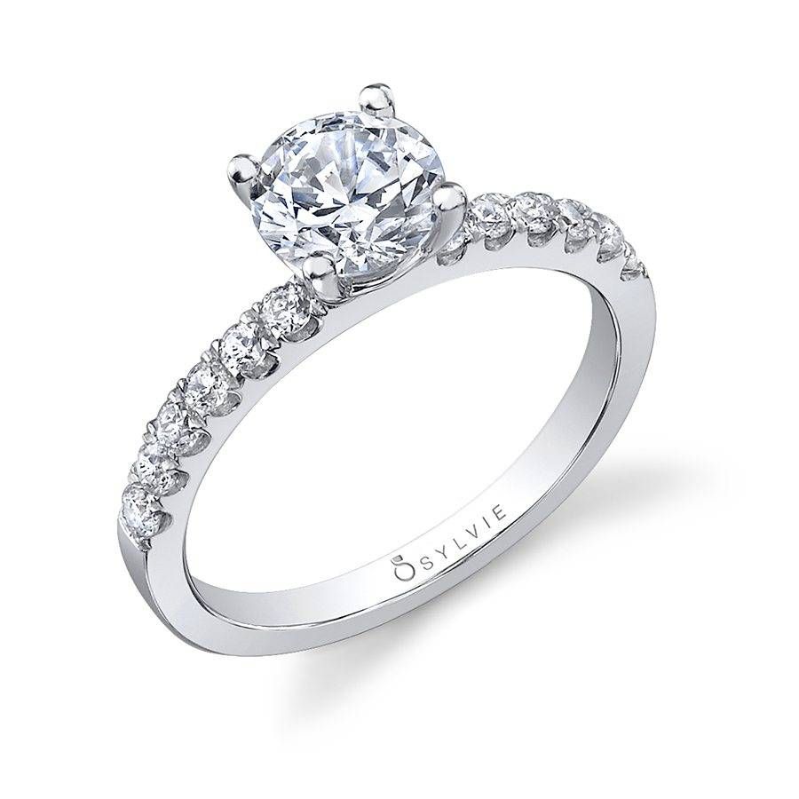Lyna – Round Solitaire Engagement Ring – Sy761 | Sylvie For Solitaire Round Brilliant Engagement Rings (View 18 of 25)
