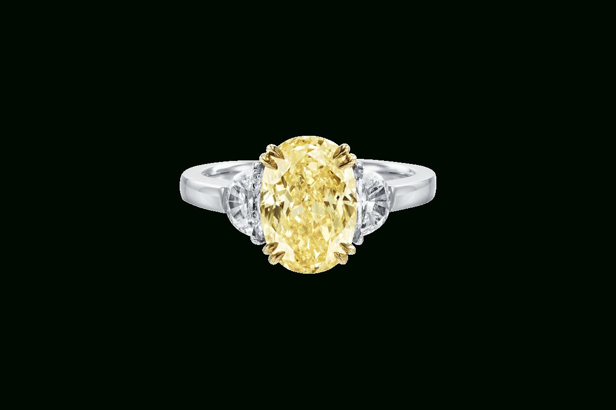 Oval Shaped Fancy Yellow Diamond Ring | Harry Winston Pertaining To Oval Shaped Yellow Diamond Rings (View 2 of 25)
