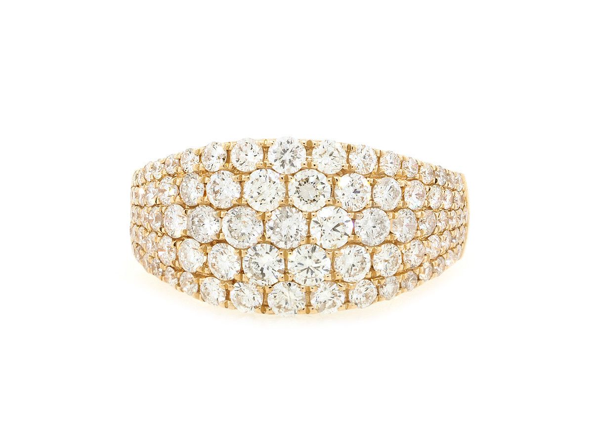 Pave Diamond Gold Dome Ring With Regard To Most Recently Released Micropavé Diamond Dome Wedding Bands (Photo 25 of 25)