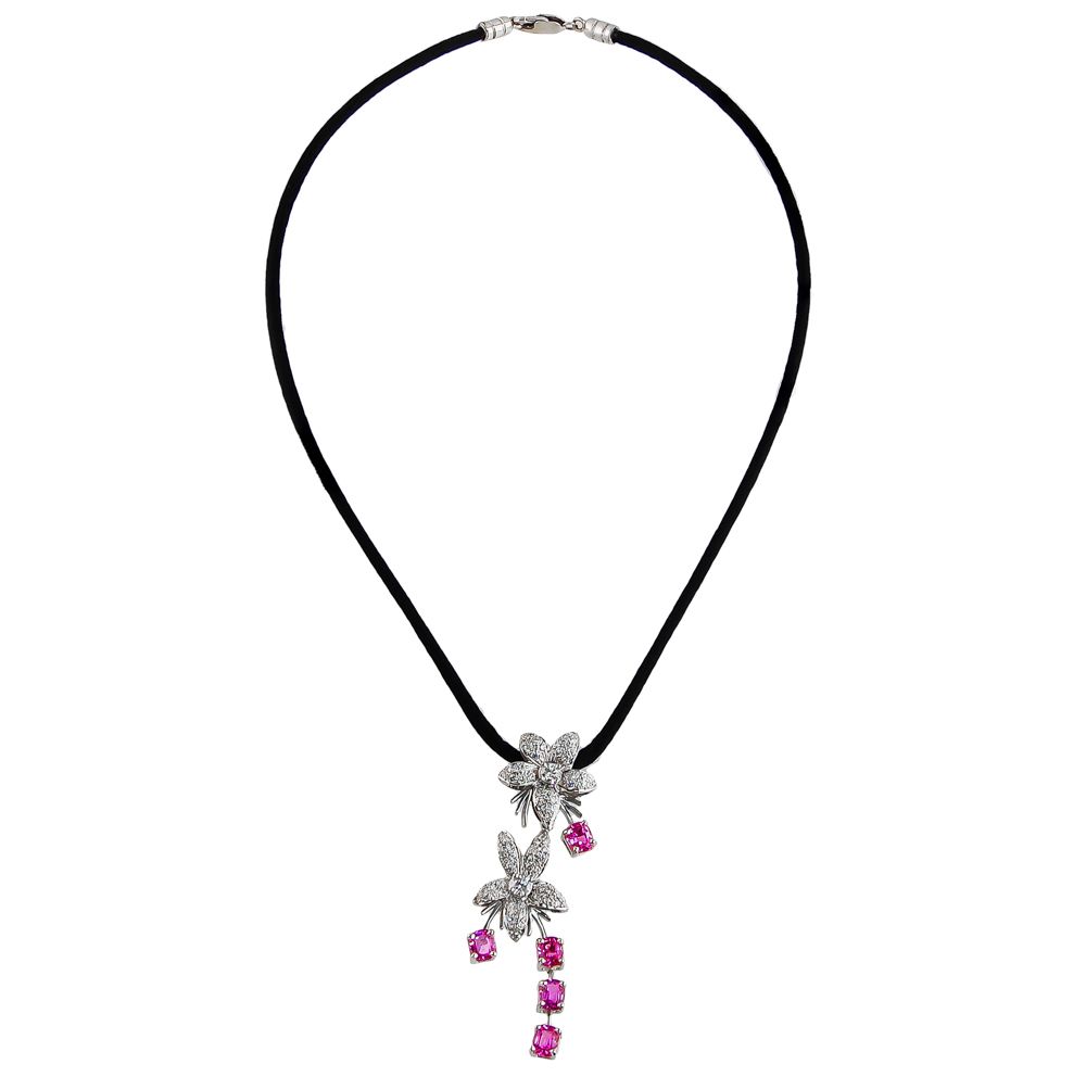 Pink Sapphire And Diamond Necklace With Regard To Newest Lariat Pink Sapphire And Diamond Necklaces (View 13 of 25)