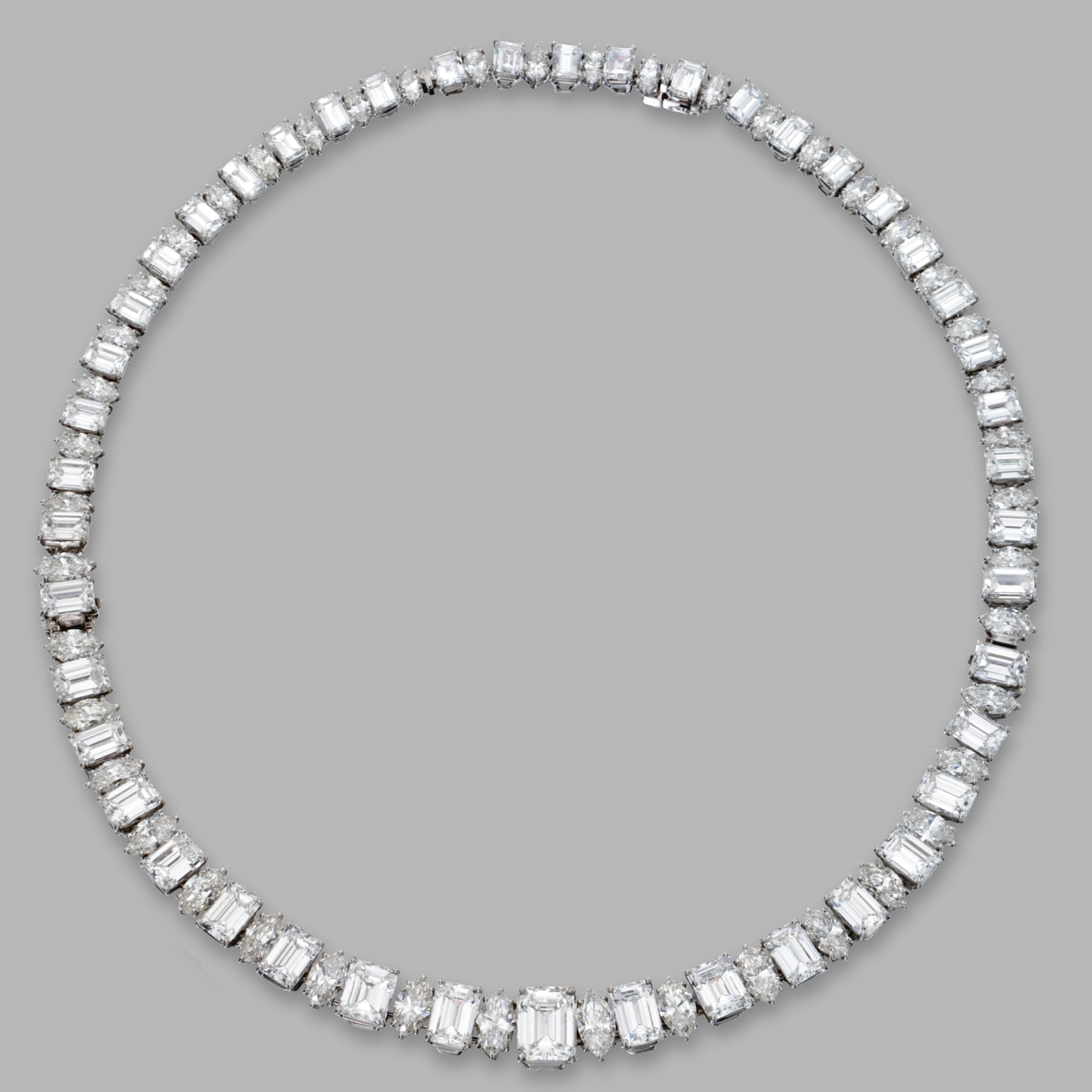 Platinum And Diamond Necklace/bracelet Combination, Harry For 2019 Round Brilliant Diamond Straightline Necklaces (View 4 of 25)