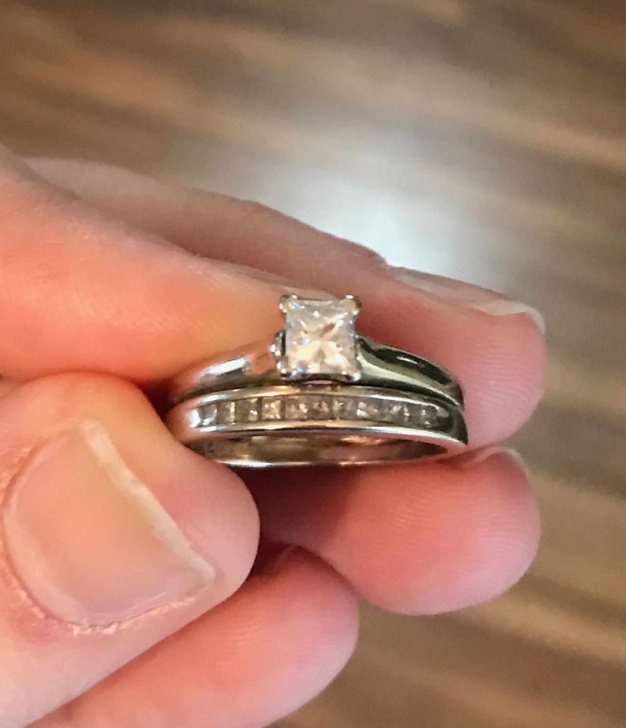 Princess Cut Diamond Engagement Ring/channel Set Diamond Wedding Band In 2017 Round Brilliant Single Diamond Wedding Bands (View 16 of 25)