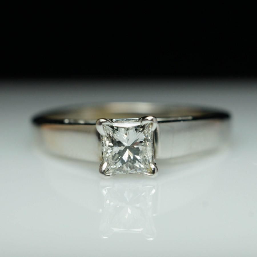 Princess Cut Diamond Engagement Ring Solitaire Engagement With Regard To Latest Princess Cut Single Diamond Wedding Bands In Yellow Gold (View 12 of 25)