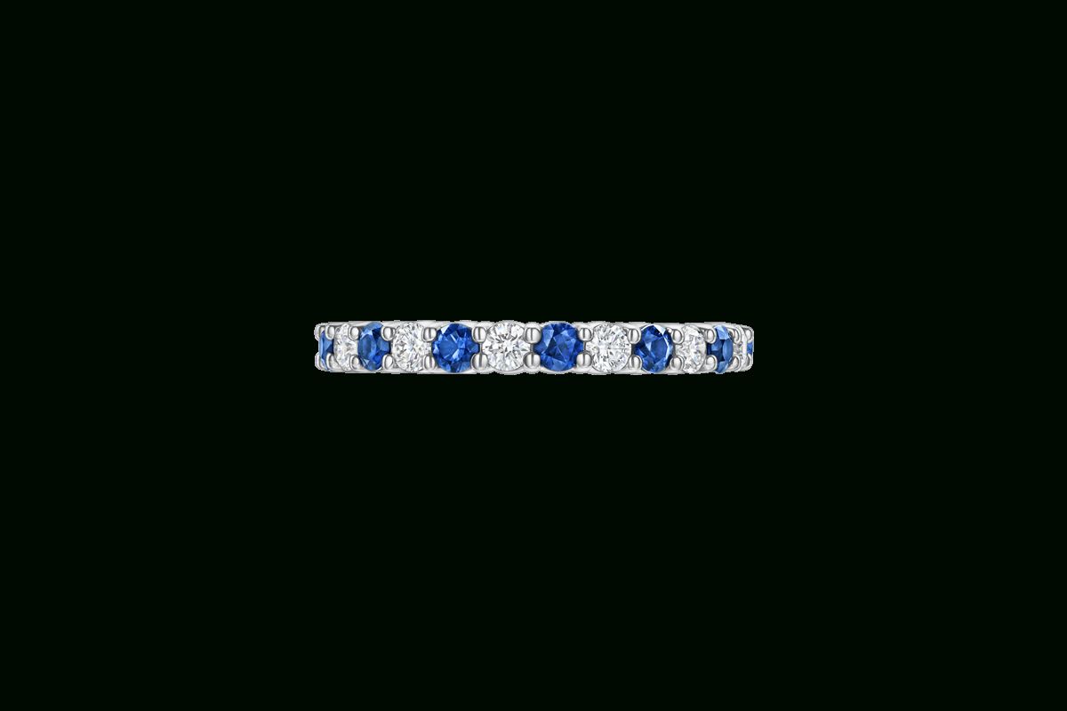 Prong Set Sapphire And Diamond Wedding Band | Harry Winston With Regard To Best And Newest Prong Set Round Brilliant Sapphire And Diamond Wedding Bands (View 3 of 25)