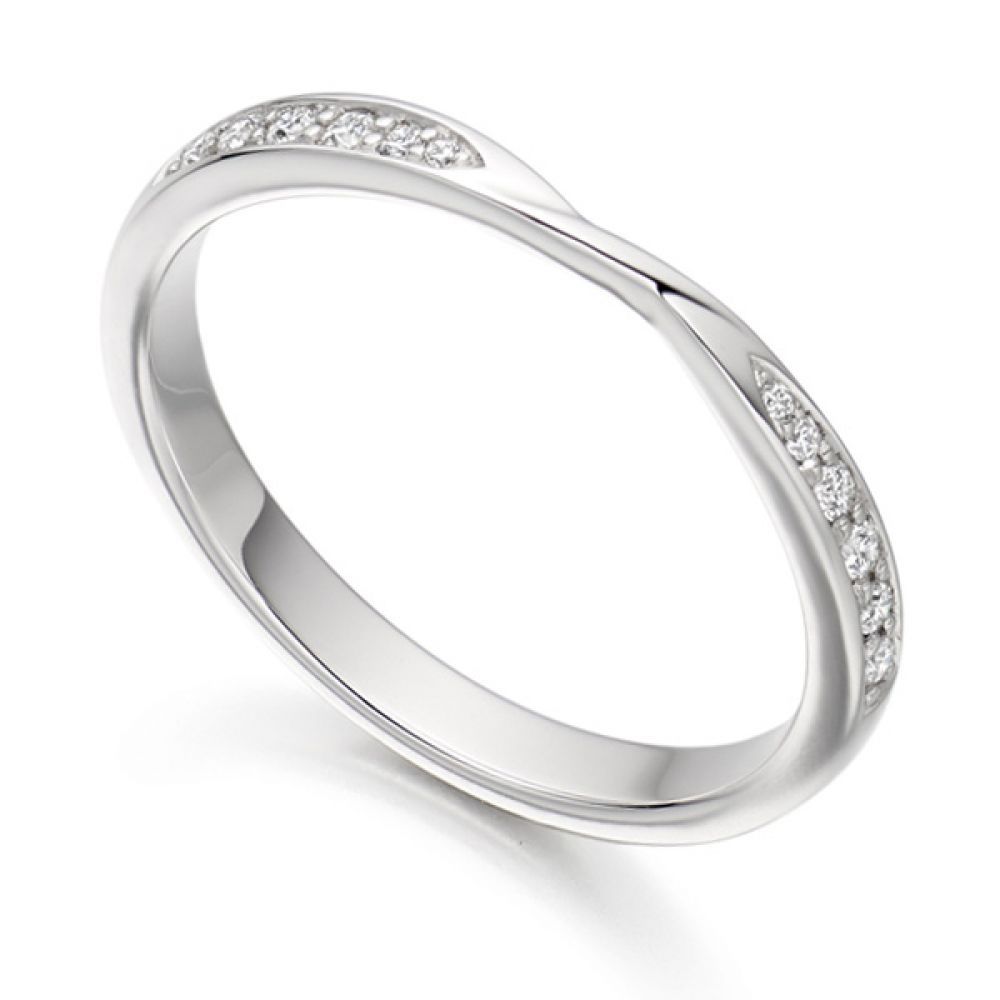 Ribbon Twist Diamond Wedding Ring Pertaining To Current Ribbon Diamond Wedding Bands (View 22 of 25)