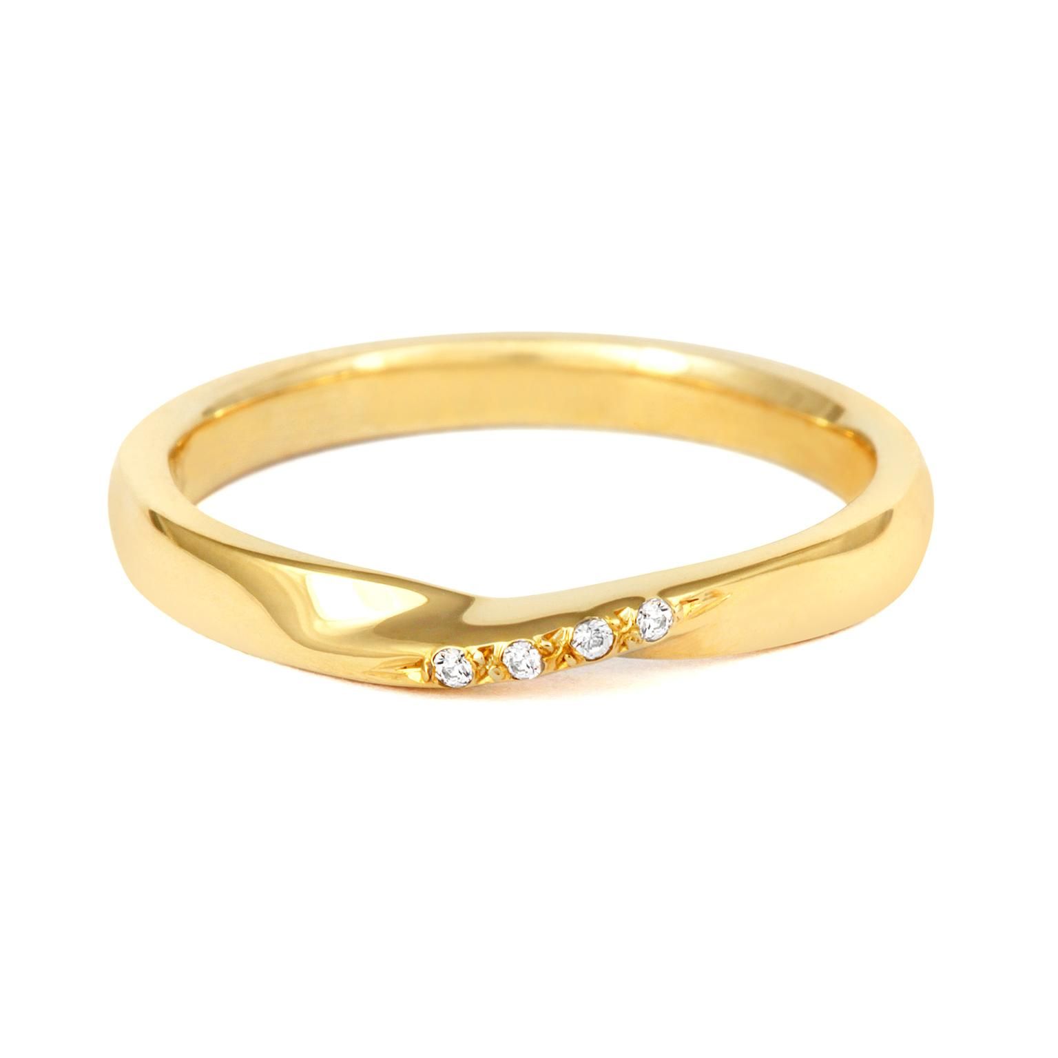 Ribbon Twist Fairtrade Gold Wedding Ring With Diamonds Inside Most Current Ribbon Diamond Wedding Bands (View 14 of 25)