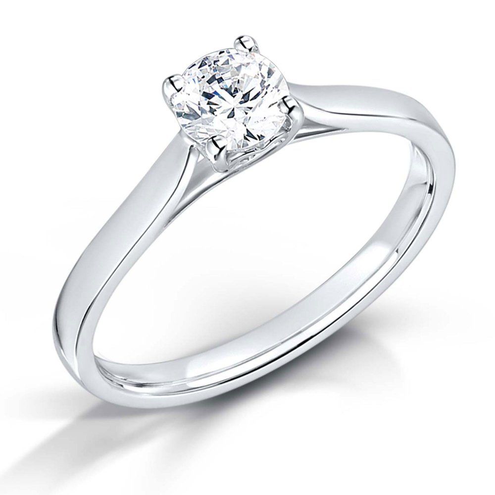 Round Brilliant Cut Diamond Solitaire Engagement Ring –  (View 9 of 25)