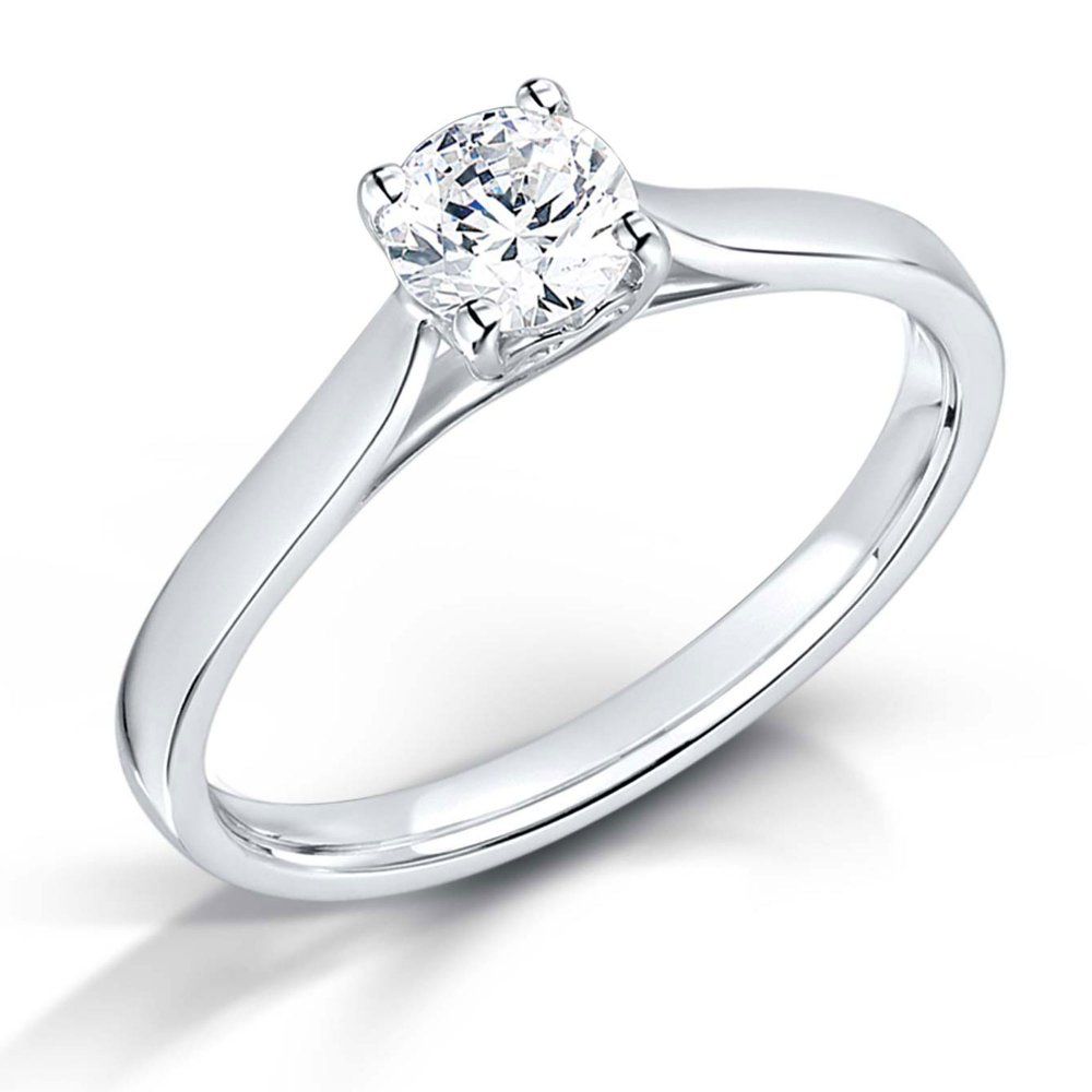 Round Brilliant Cut Diamond Solitaire Engagement Ring –  (View 20 of 25)