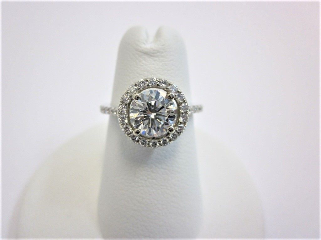 Round Brilliant Cut Halo Diamond Engagement Ring  (View 11 of 25)