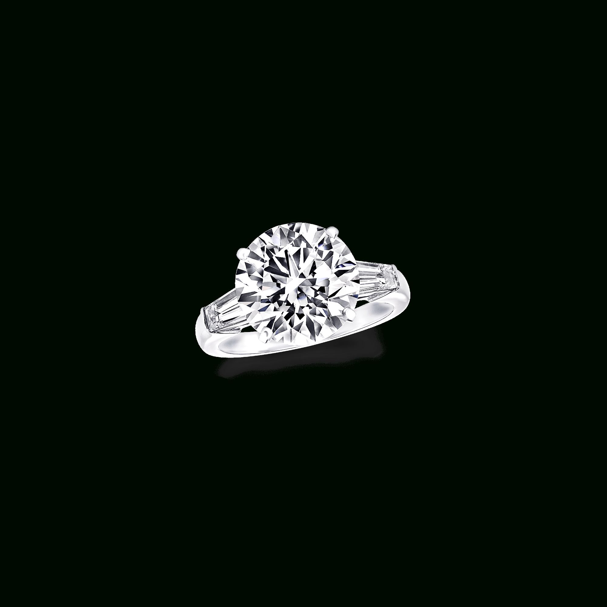 Round Diamond Ring, Baguette Side Stones | Classic Graff | Graff Inside Round Brilliant Engagement Rings With Tapered Baguette Side Stones (View 8 of 25)