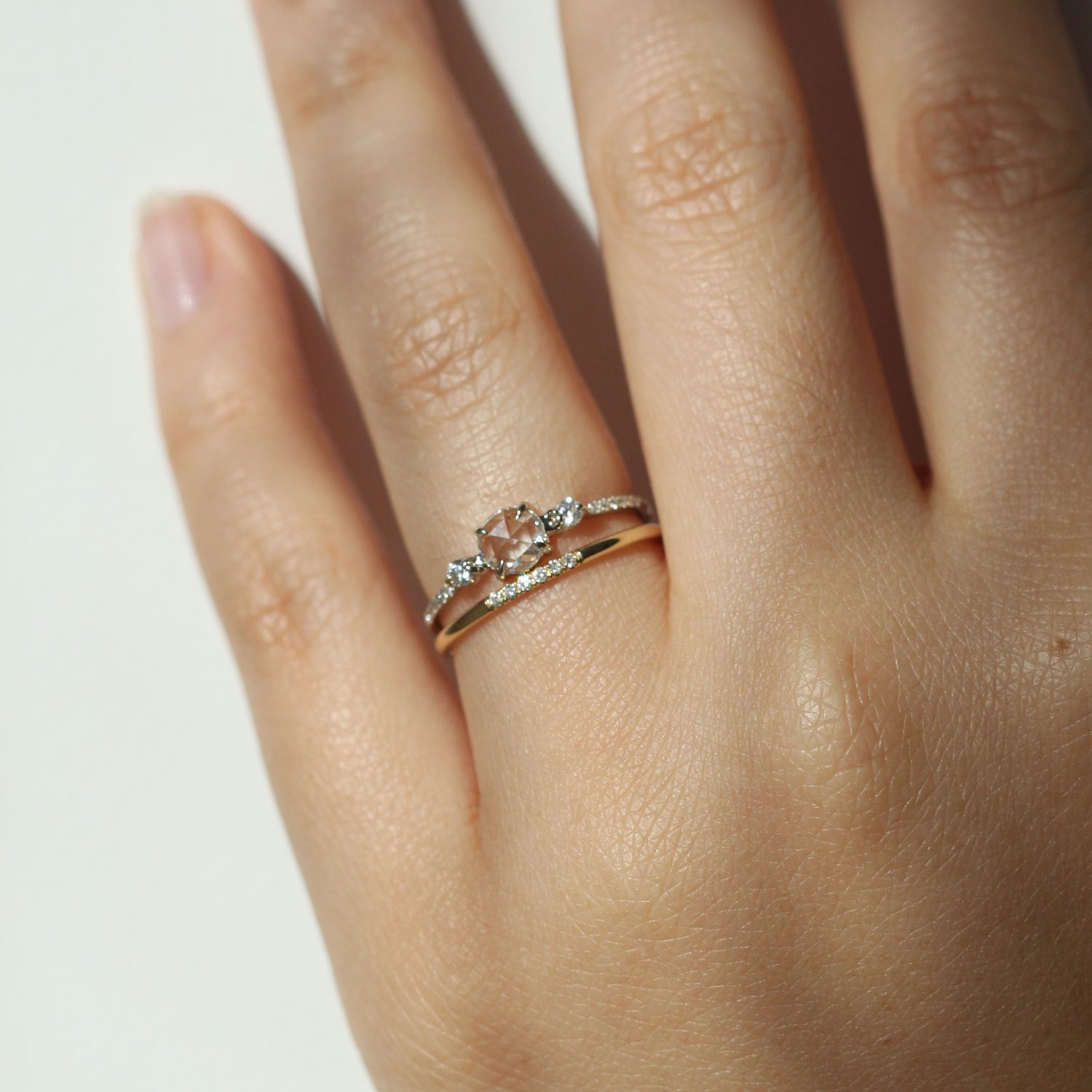 Semi Pave Ring, White Diamond In 2019 | Opal Rings Intended For Most Up To Date Partial Micropavé Diamond Wedding Bands (View 6 of 25)