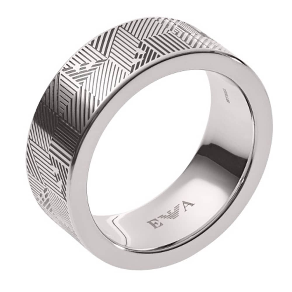 Shoptagr | Signature Squares Band Ring Egs2508040emporio Within Current Signature Bands Ring (View 10 of 25)