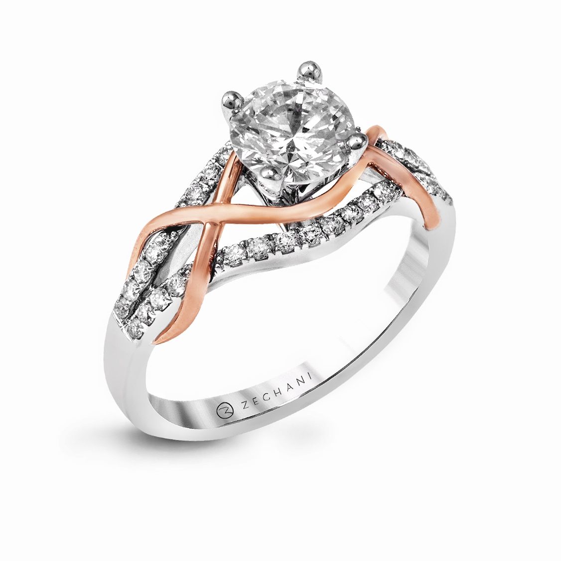 Wedding Ring : White And Rose Gold Engagement Home Designers With Regard To Most Popular Ribbon Diamond Wedding Bands (View 18 of 25)