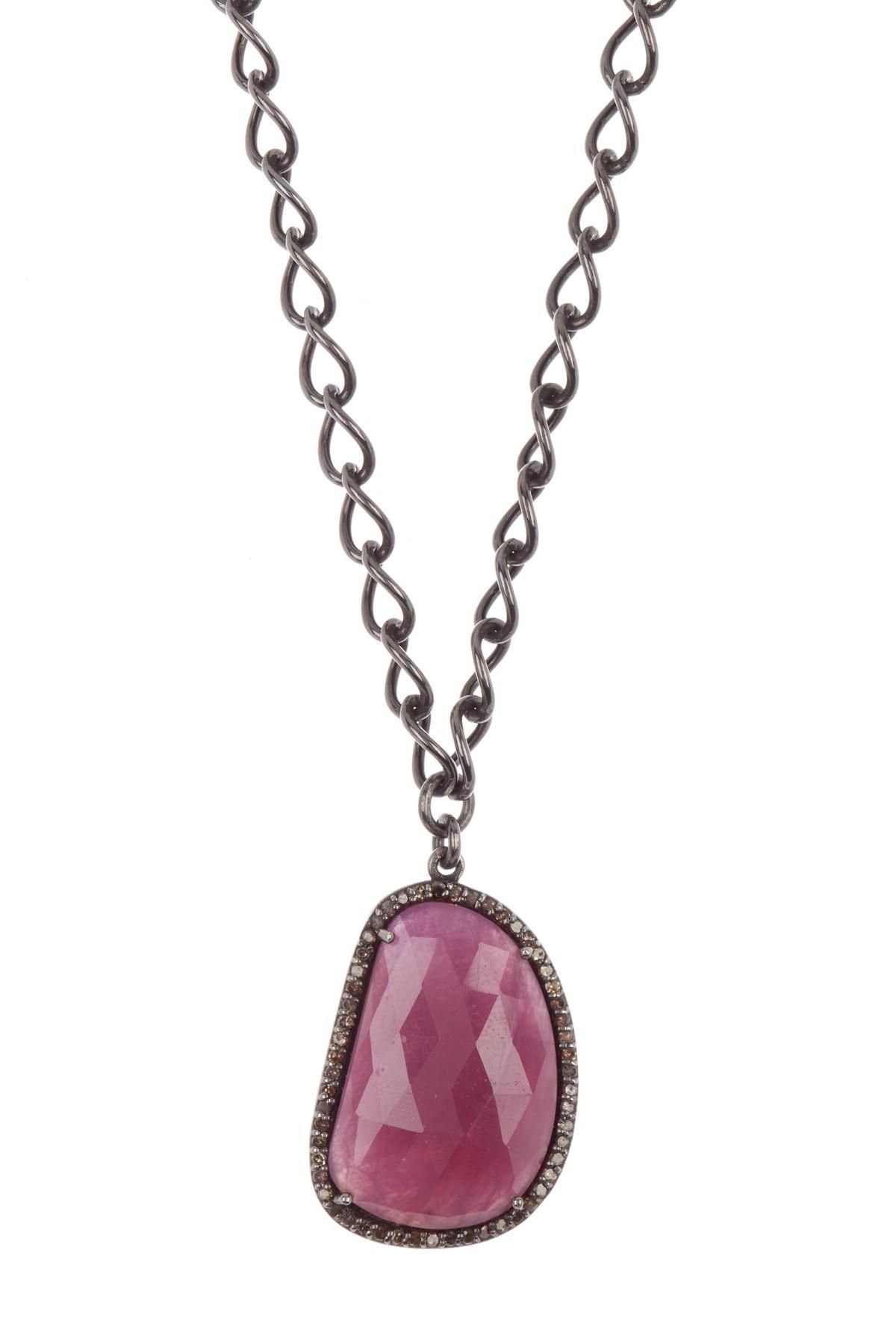 Women's Pink Sapphire & Diamond Pendant Necklace With 2019 Lariat Pink Sapphire And Diamond Necklaces (View 12 of 25)