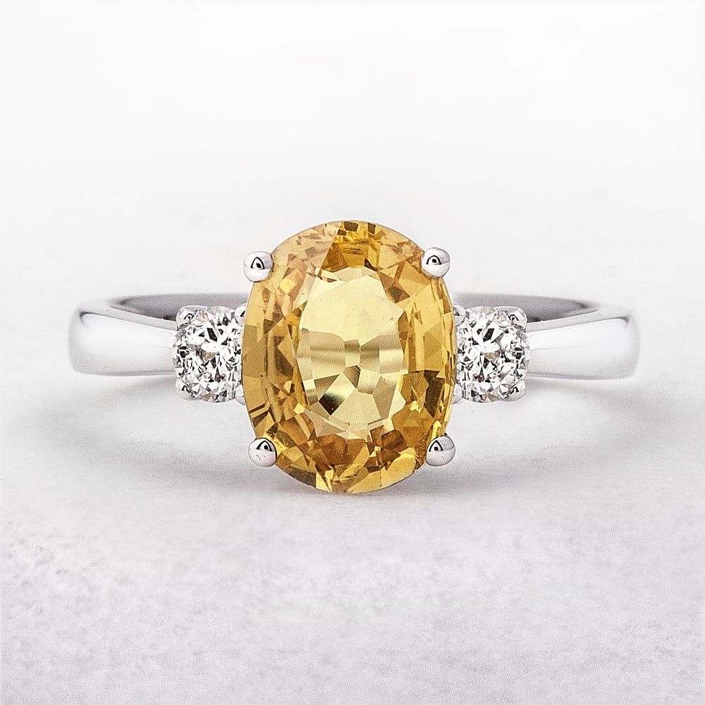 Yellow Sapphire & Diamond Ring Inside Oval Shaped Yellow Diamond Rings (View 14 of 25)
