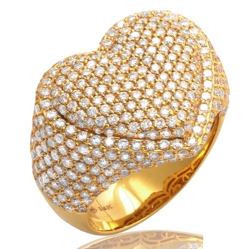 14k Diamond Bubble Heart Ring ( (View 1 of 25)