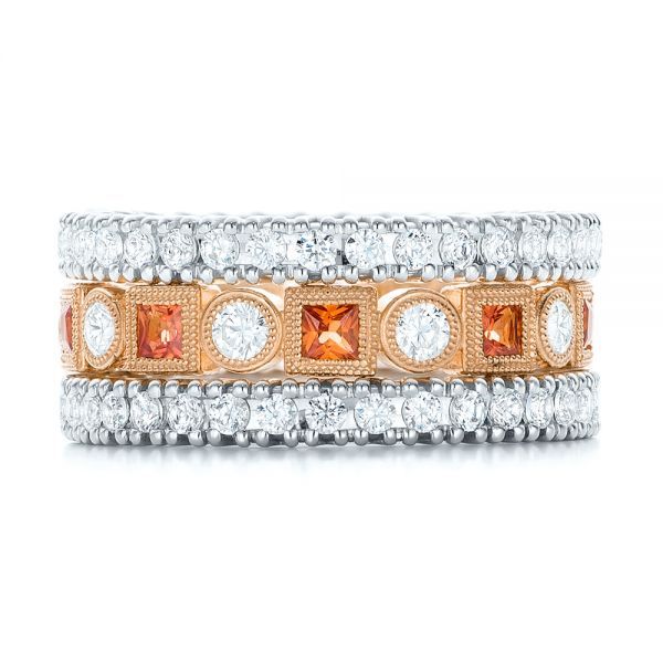 14k Rose Gold Diamond And Orange Sapphire Stackable Eternity Band #101910 –  Seattle Bellevue | Joseph Jewelry Pertaining To Stackable Orange Sapphire Rings (Photo 25 of 25)