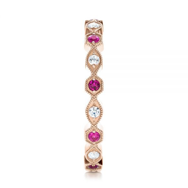14k Rose Gold Diamond And Pink Sapphire Stackable Eternity Band #101898 –  Seattle Bellevue | Joseph Jewelry For Stackable Pink Sapphire Rings (View 9 of 25)