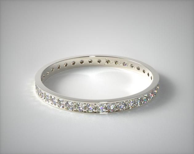 14k White Gold Pavé Diamond Eternity Ring Intended For Diamond Pave Eternity Band Rings (View 3 of 25)