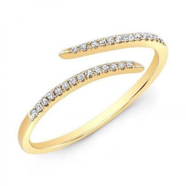 14k Yellow Gold Diamond Wrap Ring For Gold Wraparound Rings With Diamonds (View 2 of 25)