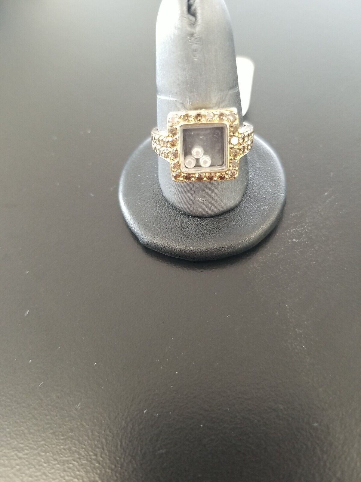 14kyg Champagne & Floating Diamonds Cocktail Ring 0.25 Ctw, 4.3 Grams  Sz. (View 3 of 25)