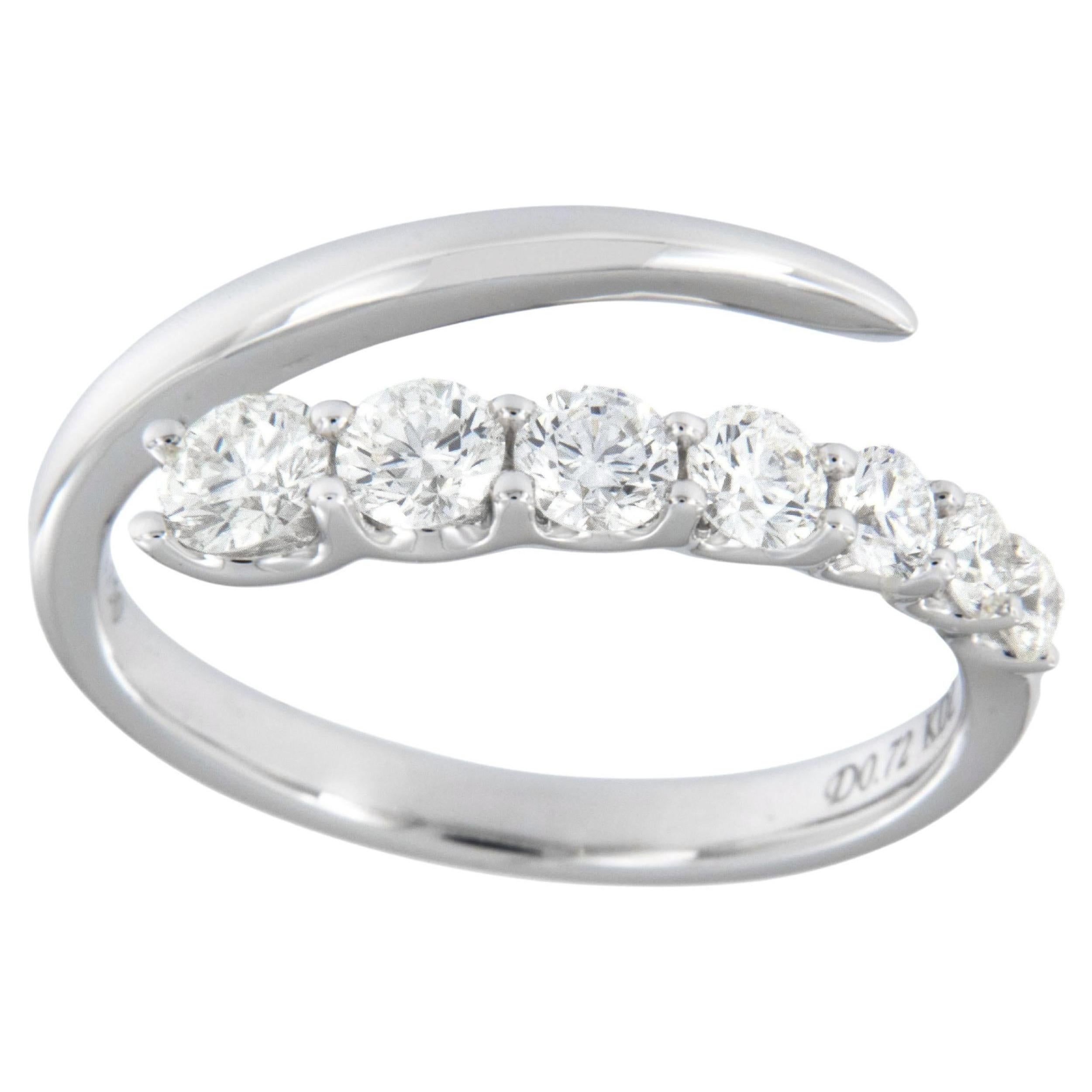 18 Karat White Gold 3/4 Cttw Diamond Nail Ring For Sale At 1stdibs Inside Graduated Diamonds Wraparound Rings (View 24 of 25)