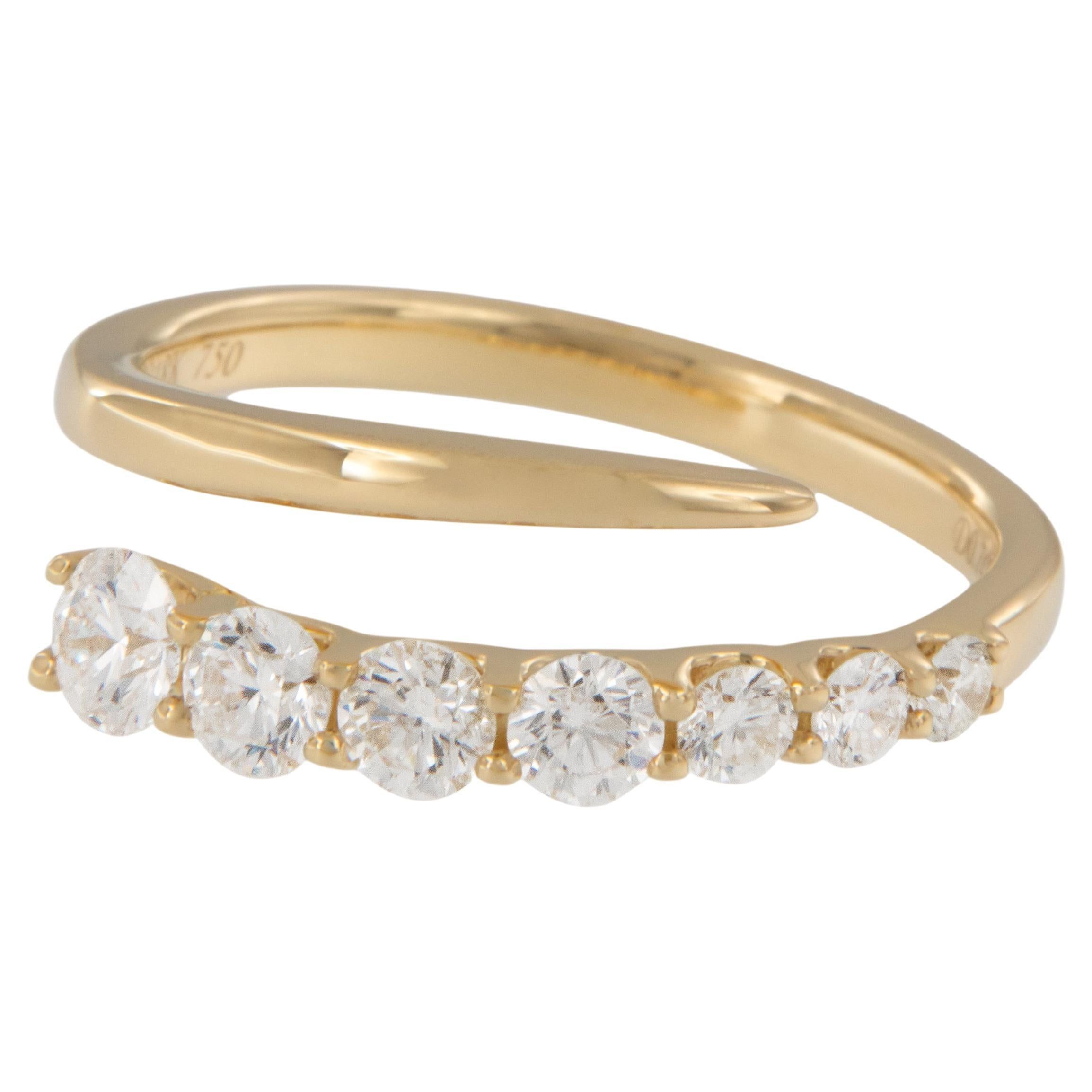 18 Karat Yellow Gold 3/4 Cttw Diamond Nail Ring For Sale At 1stdibs For Graduated Diamonds Wraparound Rings (View 11 of 25)