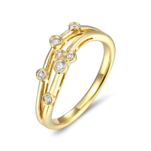 18ct Gold Diamond .13 Bubble Ring|in895|peter Jackson The Jeweller Regarding Bubbles Gold Band Rings (Photo 25 of 25)