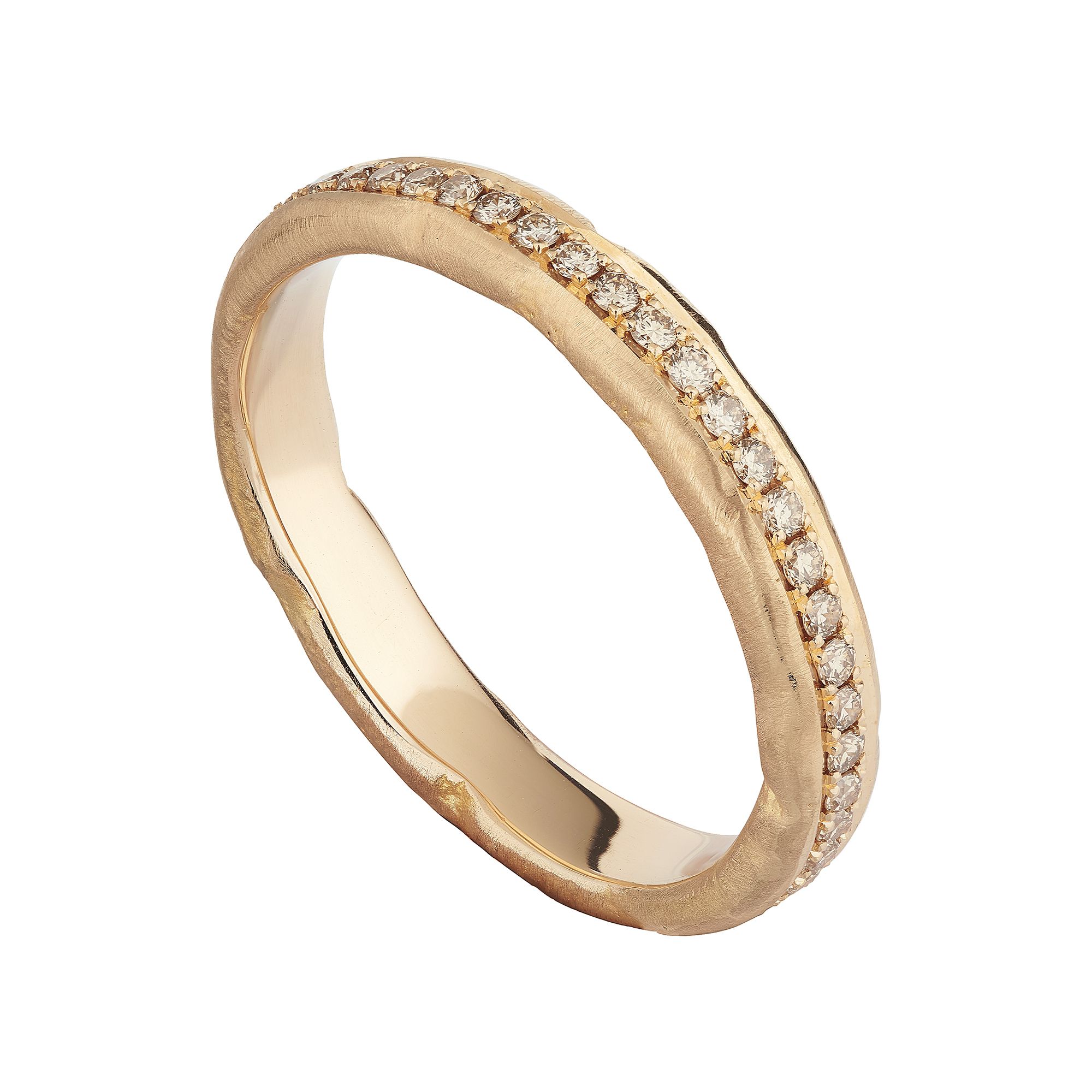 18ct Rose Gold And Champagne Diamond Molten Eternity Ring – Baroque  Jewellery Regarding Champagne Diamond Eternity Rings (View 5 of 25)