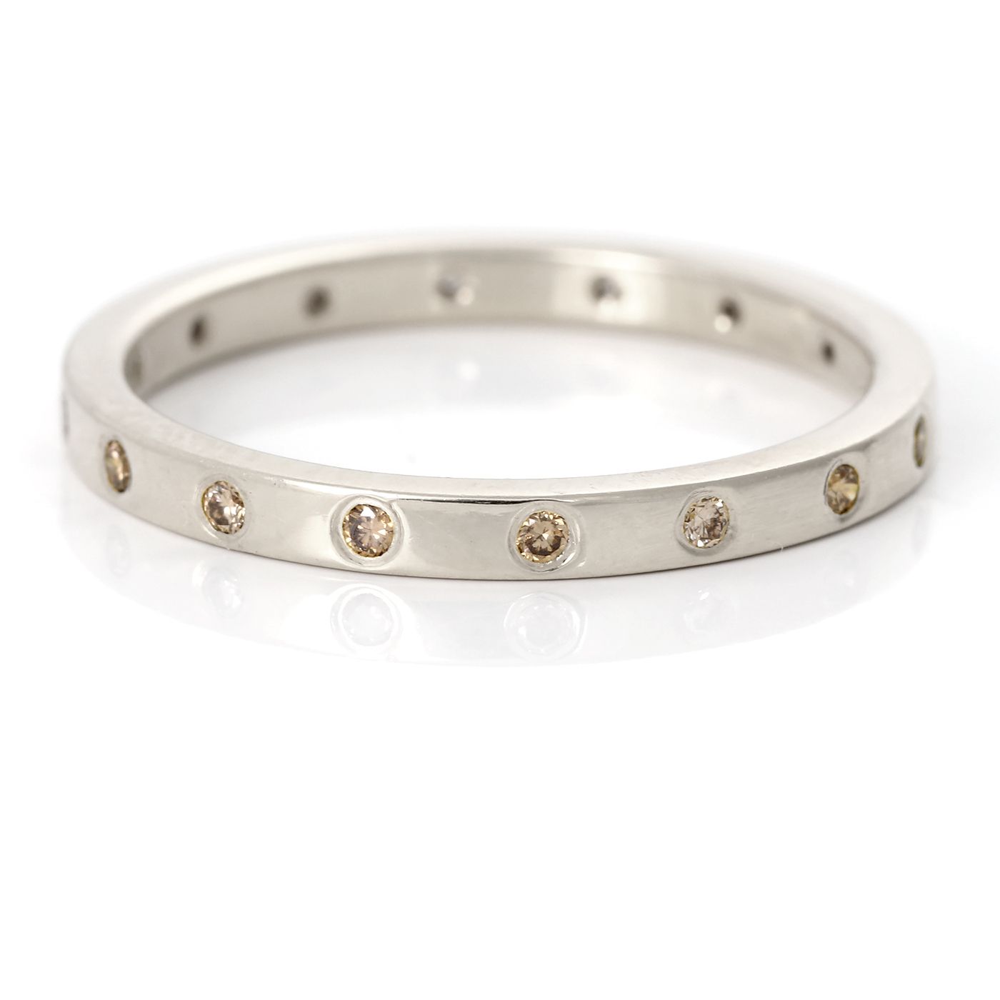 18ct White Gold Champagne Diamond Eternity Ring – Lilia Nash Pertaining To Champagne Diamond Eternity Rings (View 6 of 25)