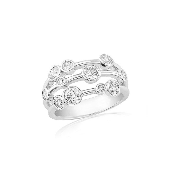 18ct White Gold Diamond Bubbles Ring –  (View 4 of 25)