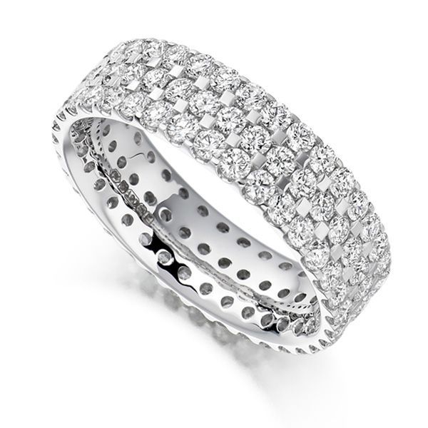 18k White Gold Olivia Eternity Diamond Ring (1 1/2 | Three Diamond Eternity  Ring | Cucciolino (View 7 of 25)