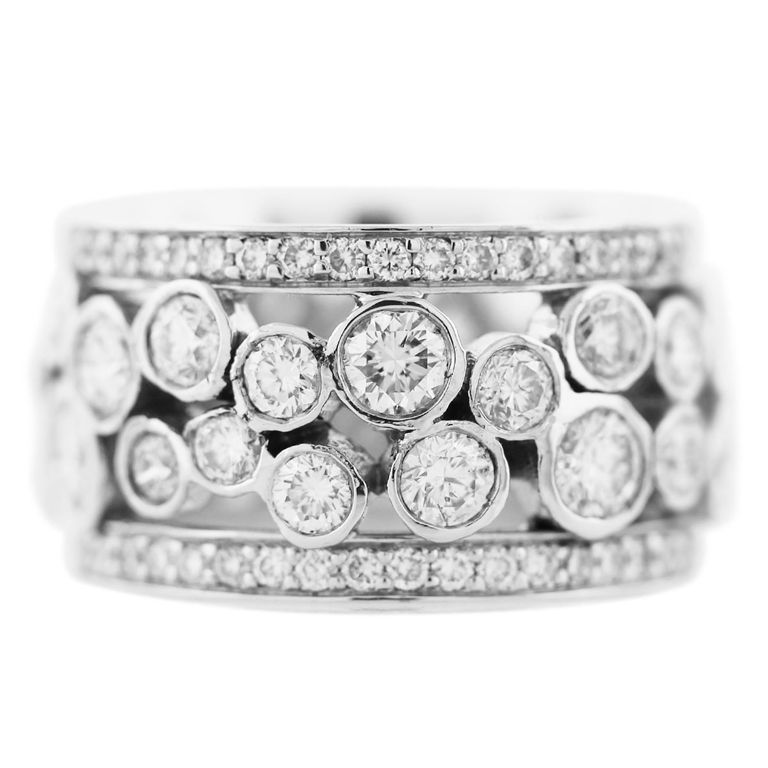 1stdibs – 4+carat+diamond+platinum+bubble+eternity+ring Explore Items From  1,700+ Global Dealers At 1st… | Unique Diamond Rings, Diamond Rings Design,  Eternity Ring Inside Bubbles Circle Diamond Pave Rings (View 19 of 25)