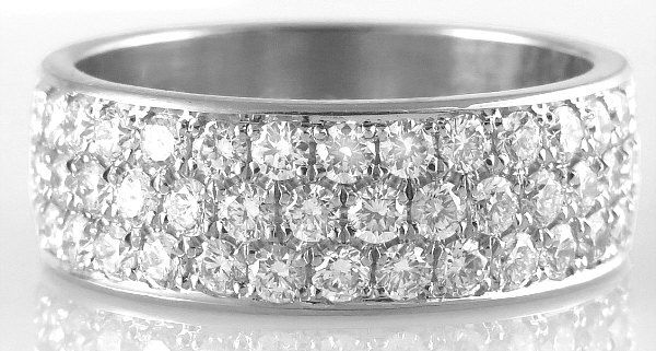 3 Row Diamond Eternity Band In 14k White Gold, Yellow Gold Or Platinum  (dr 1054) Pertaining To Triple Row Eternity Rings (View 25 of 25)