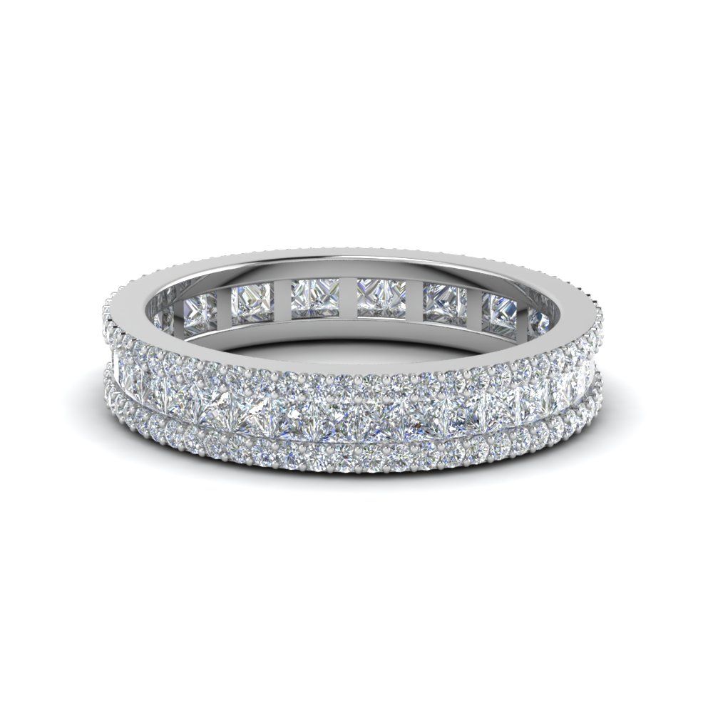3 Row Diamond Eternity Ring In 14k Rose Gold | Fascinating Diamonds Inside Triple Row Eternity Rings (View 8 of 25)
